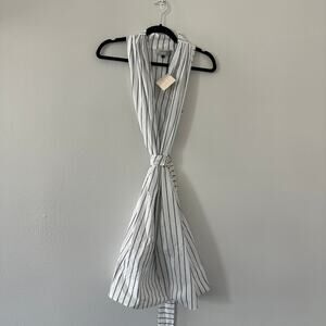 MONICA NERA  Soho Mini Dress White Gray Striped Size Small